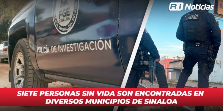 Siete personas sin vida son encontradas en diversos municipios de Sinaloa