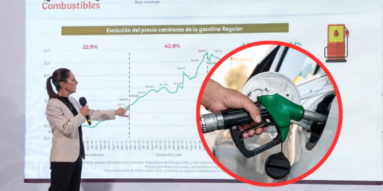Sheinbaum pide reportar a las gasolineras que den el litro de combustible a más de 24 pesos
