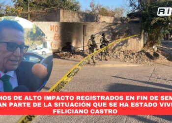 Hechos de alto impacto registrados en fin de semana forman parte de la situación que se ha estado viviendo: Feliciano Castro