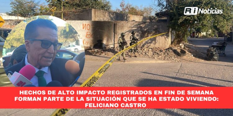 Hechos de alto impacto registrados en fin de semana forman parte de la situación que se ha estado viviendo: Feliciano Castro