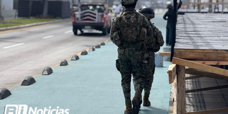 Presencia militar “desfila” por Av. Del Mar de cara al Desfile de Carnaval de mañana domingo