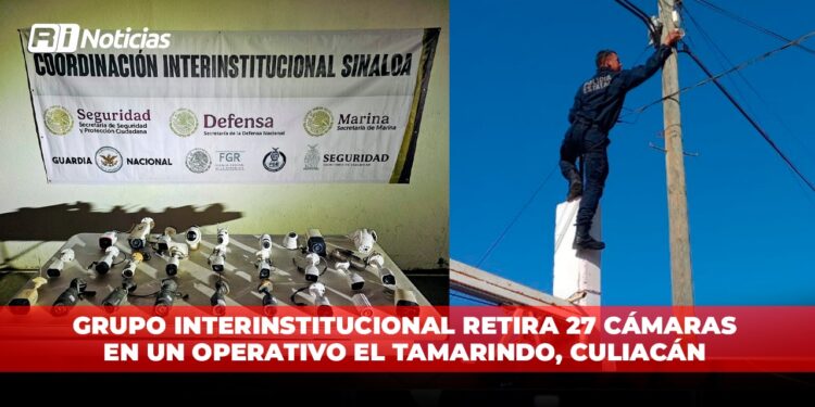 Grupo Interinstitucional retira 27 cámaras en un operativo El Tamarindo, Culiacán