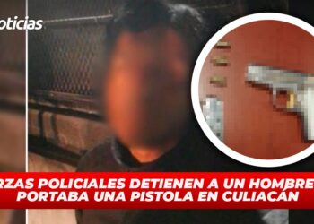 Fuerzas policiales detienen a un hombre que portaba una pistola en Culiacán
