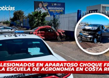 Tres lesionados en aparatoso choque frente a la escuela de Agronomía en Costa Rica
