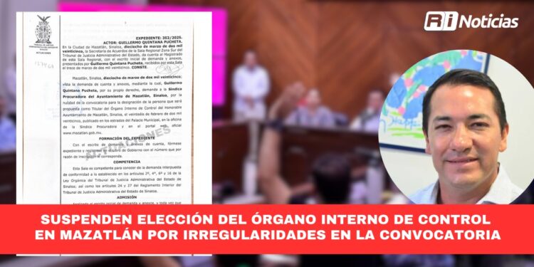 Suspenden elección del Órgano Interno de Control en Mazatlán por irregularidades en la convocatoria
