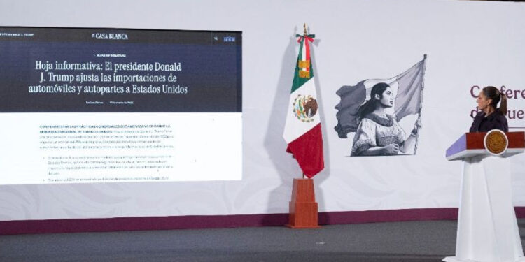 Sheinbaum afirma que defenderá empleos y empresas mexicanas ante aranceles de Trump a la industria automotriz