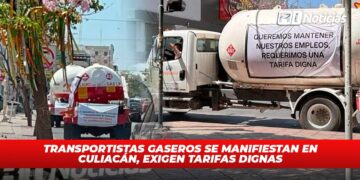 Transportistas Gaseros se manifiestan en Culiacán, exigen tarifas dignas