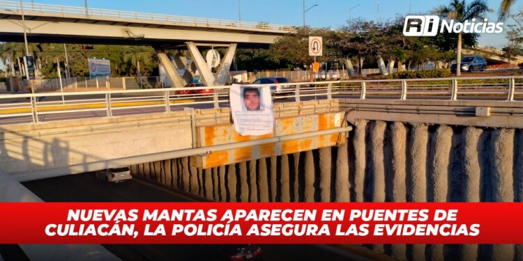 Nuevas mantas aparecen en puentes de Culiacán, la policía asegura las evidencias