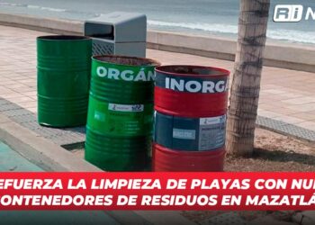 Se refuerza la limpieza de playas con nuevos contenedores de residuos en Mazatlán