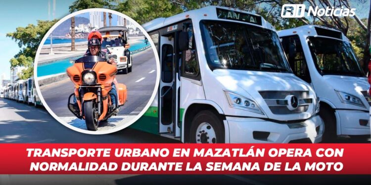 Transporte urbano en Mazatlán opera con normalidad durante la Semana de la Moto