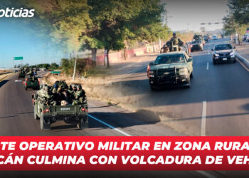 Fuerte operativo militar en zona rural de Culiacán culmina con volcadura de vehículo