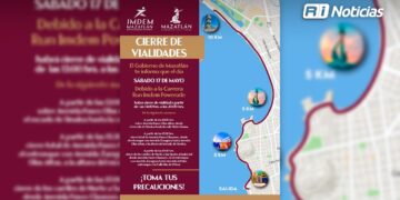 Habrá cierres viales significativos en el Malecón de Mazatlán por la “Carrera RUN 2025” este sábado