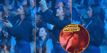 Hombre regaña a Ángela Aguilar por no sentarse durante un concierto de Christian Nodal