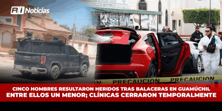 Cinco hombres resultaron heridos tras balaceras en Guamúchil entre ellos un menor; clínicas cerraron temporalmente