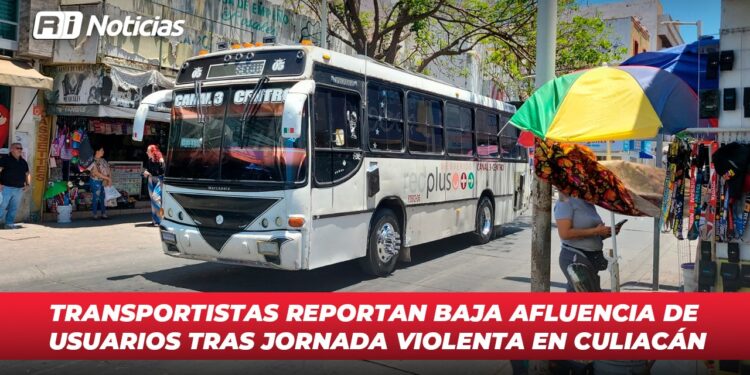 Transportistas reportan baja afluencia de usuarios tras jornada violenta en Culiacán