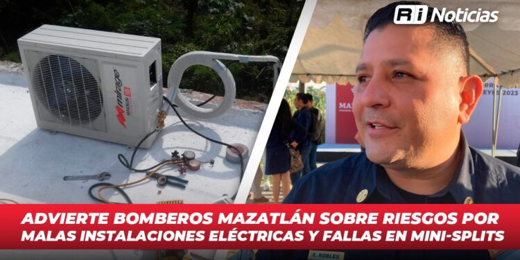 Advierte Bomberos Mazatlán sobre riesgos por malas instalaciones eléctricas y fallas en mini-splits