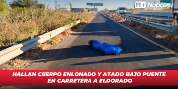 Hallan cuerpo enlonado y atado bajo puente en carretera a Eldorado