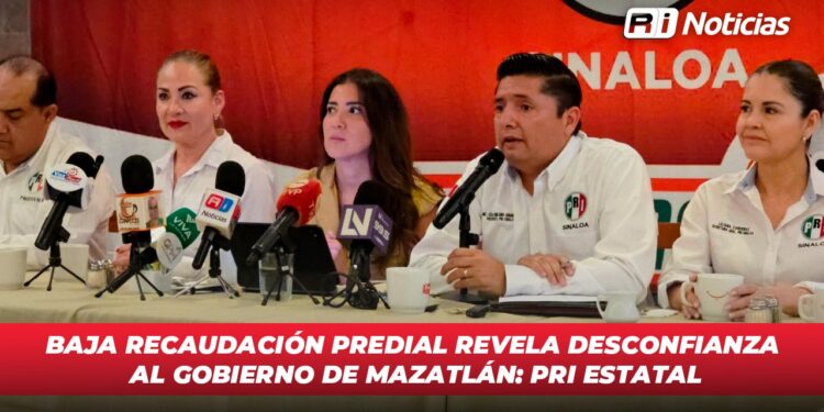 Baja recaudación predial revela desconfianza al gobierno de Mazatlán: PRI estatal