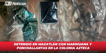 Detenido en Mazatlán con marihuana y ponchallantas en la colonia Azteca