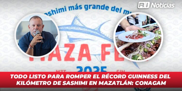 Todo listo para romper el Récord Guinness del kilómetro de sashimi en Mazatlán: Conagam