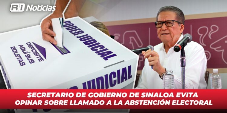 Secretario de Gobierno de Sinaloa evita opinar sobre llamado a la abstención electoral