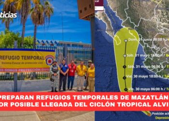 Preparan refugios temporales de Mazatlán por posible llegada del ciclón tropical Alvin