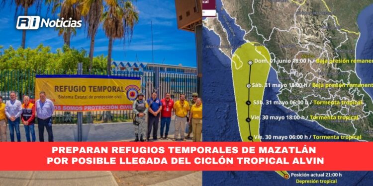 Preparan refugios temporales de Mazatlán por posible llegada del ciclón tropical Alvin