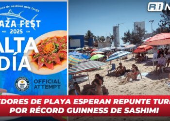 Vendedores de playa esperan repunte turístico por Récord Guinness de sashimi