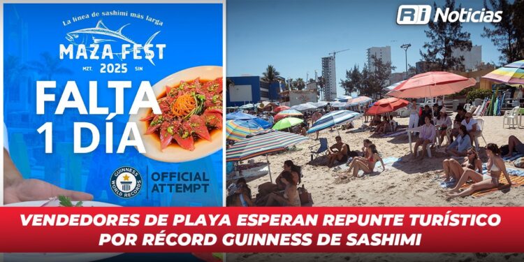 Vendedores de playa esperan repunte turístico por Récord Guinness de sashimi