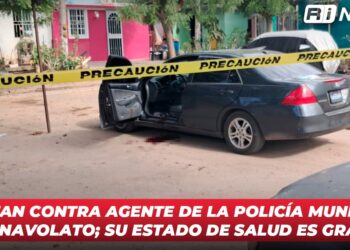 Atentan contra agente de la Policía Municipal en Navolato; su estado de salud es grave
