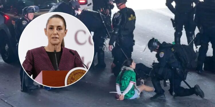 Sheinbaum califica de “injusta” la detención a golpes de un mexicano en EE.UU.
