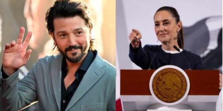 Sheinbaum reconoce al actor Diego Luna por discurso a favor de migrantes mexicanos en programa de EE.UU.