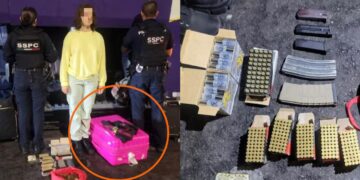 Mujer con maleta llena de municiones y cargadores exclusivos del Ejército es detenida en Sinaloa
