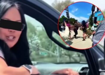 Mexicana causa indignación por agredir a sus propios paisanos en protestas de Los Ángeles