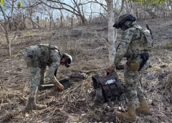 Elementos de la Marina aseguran dos campamentos, equipo táctico y droga en Escuinapa, Sinaloa