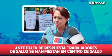 Ante falta de respuesta trabajadores de salud se manifiestan en Centro de Salud