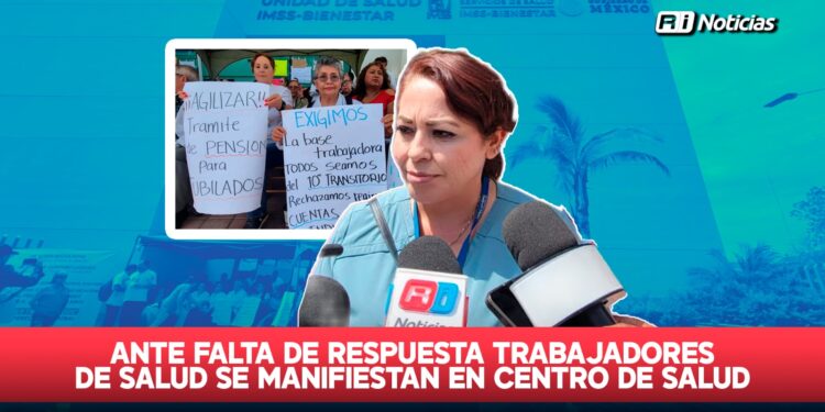 Ante falta de respuesta trabajadores de salud se manifiestan en Centro de Salud