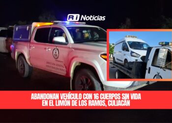 Abandonan vehículo con 16 cuerpos sin vida en El Limón de los Ramos, Culiacán