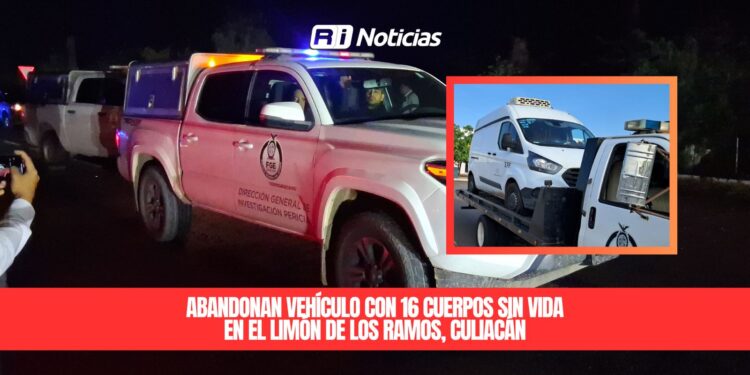 Abandonan vehículo con 16 cuerpos sin vida en El Limón de los Ramos, Culiacán