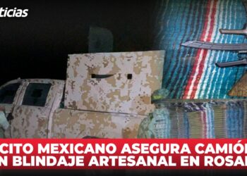 Ejército Mexicano asegura camioneta con blindaje artesanal en Rosario