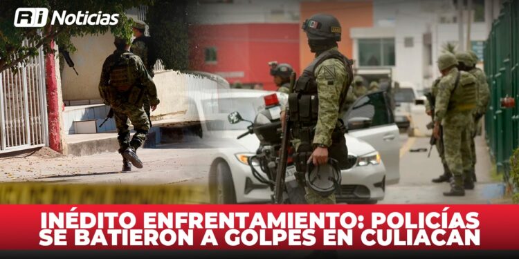 Inédito enfrentamiento: policías se batieron a golpes en Culiacán