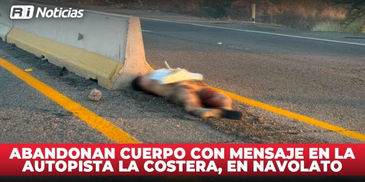 Abandonan cuerpo con mensaje en la autopista La Costera, en Navolato