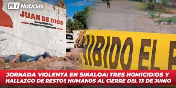 Jornada violenta en Sinaloa: Tres homicidios y hallazgo de restos humanos al cierre del 13 de junio