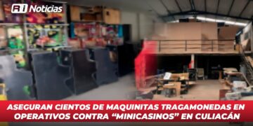 Aseguran cientos de maquinitas tragamonedas en operativas contra “Minicasinos” en Culiacán