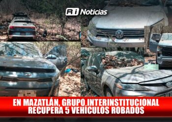 Secretaría de Marina recupera cinco vehículos robados en El Quelite, en Mazatlán
