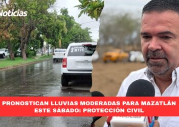 Pronostican lluvias moderadas para Mazatlán este sábado