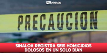 Sinaloa registra seis homicidios dolosos en un solo día