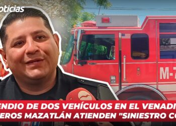 Se incendian dos vehículos en El Venadillo: Bomberos Mazatlán atienden “Siniestro Común”
