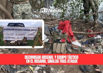 Decomisan arsenal y equipo táctico en El Rosario, Sinaloa tras ataque