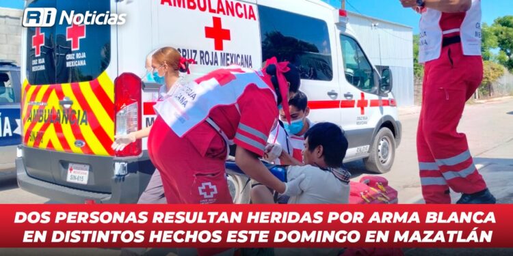 Dos personas resultan heridas por arma blanca en distintos hechos este domingo en Mazatlán